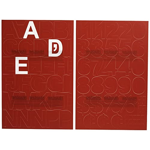 Placa de ttulo 31213 letras e nmeros de vinil adesivo vermelho de 2 polegadas fabricado nos EUA 2