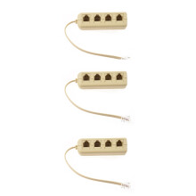 3X RJ11 6P4C naar 4-weg telefoonlijn modulaire splitter beige