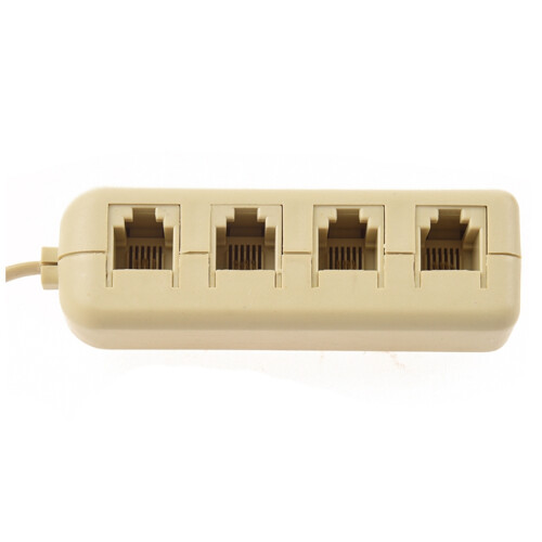 3X RJ11 6P4C σε Μπεζ αρθρωτός διαχωριστής τηλεφωνικής γραμμής 4 κατευθύνσεων 2