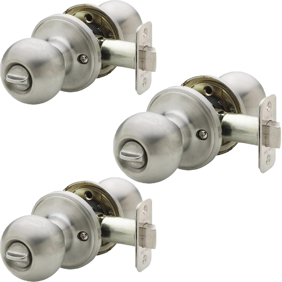 Bouton de porte    bille Copper Creek BK2030SS-3, fonction confidentialit  , lot de 3, acier inoxydable satin