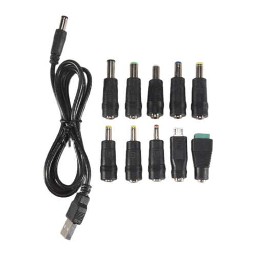 USB To DC Power Cable with 10 Interchangeable Plug Connectors Adapter 2