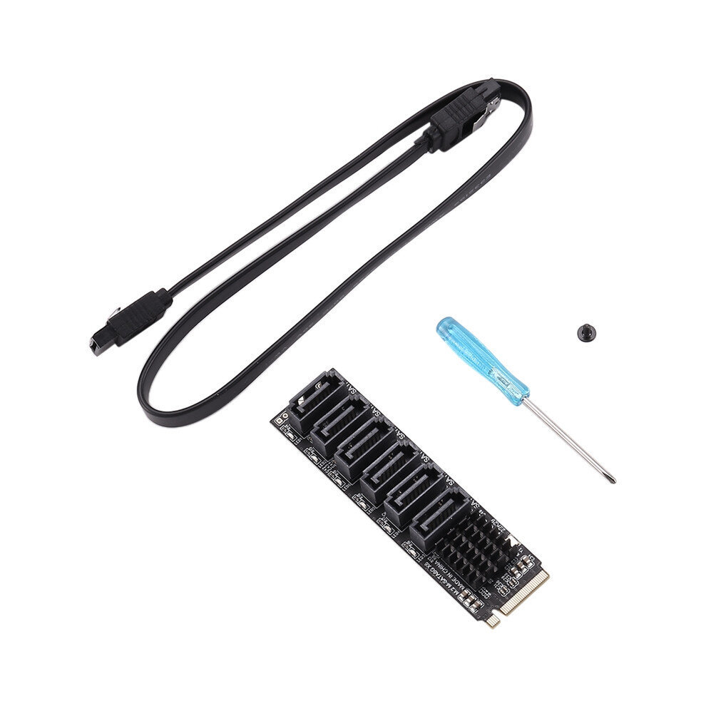 M.2 Nvme To Sata3.0 Pcie Sata 6Gpbsx6-Port Expansion Card 4853542367805