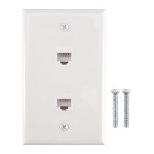 1 szt. 2-portowa płytka ścienna Ethernet, Cat6 żeńska do gniazda RJ45