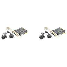 2X Pcie - 4 sarjaportti RS232 9-nastainen laajennuskortti kaapelilla