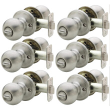 Copper Creek BK2030SS-6 Ball Door Knob Privacy Function 6 Pack Satin Stainless