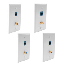 4-pak gniazd ściennych Ethernet Coax z 1 portem Cat6