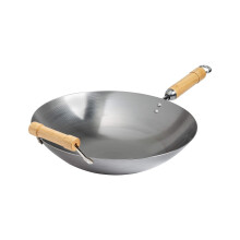 Joyce Chen Classic Series 14-calowy okragle dno stalowa stalowa wok z uchwytami brzozy