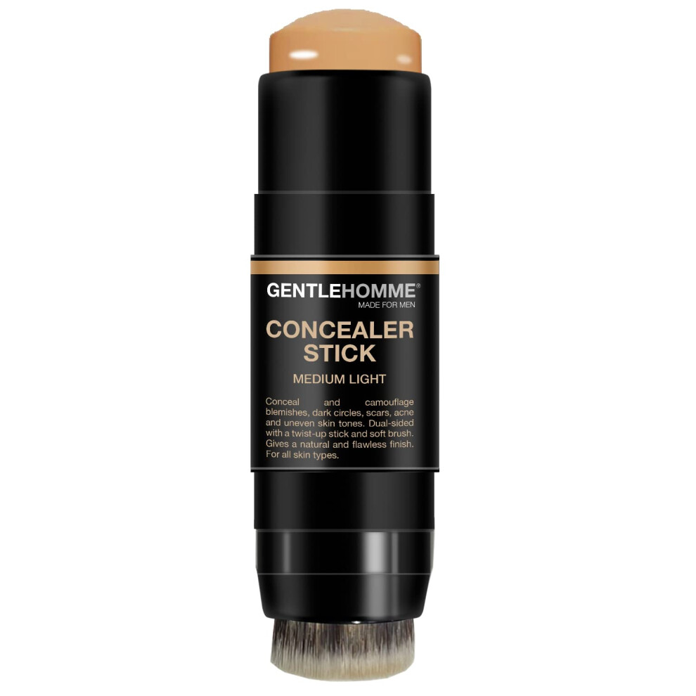Gentlehomme Men's Concealer Stick With Brush For Dark Circles Eraser Medium Light