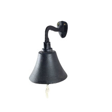 Rustieke Zwarte Gietijzeren Hangende Scheepsbel 6 Inch - Kapiteinsbel - Wanddecoratie