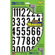 Hy-Ko Products MM-7N Samolepiace vinylov c sla, v ka 2"", ciernobiele, 39 kusov
