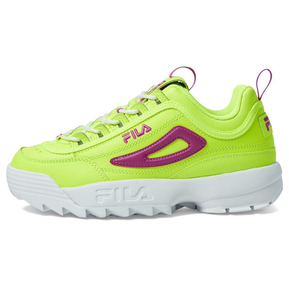 Fila Disruptor II Premium Fashion Sneaker Safety Yellow/Orchid Flower/White 6 B (M)