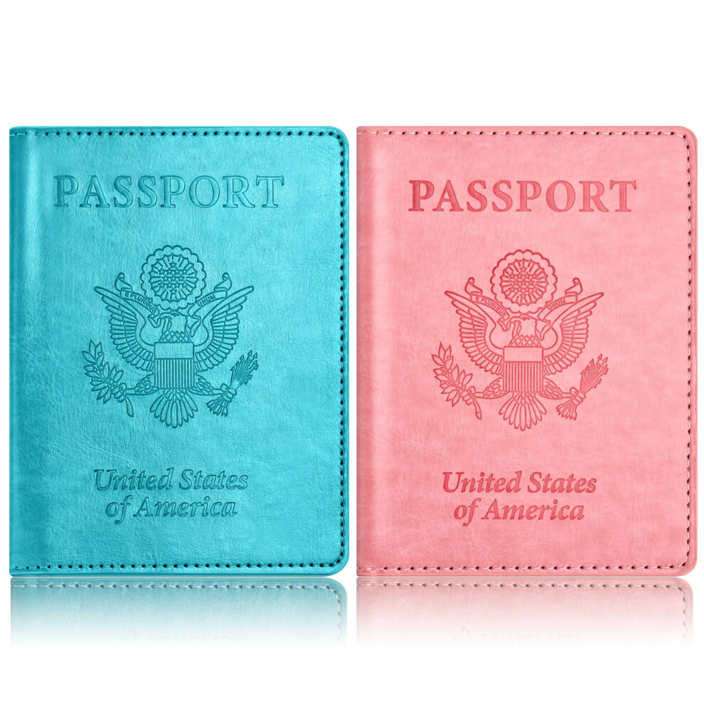 Eoehro Lot De 2 Tuis Portefeuilles Pour Passeport, Essentiels De Voyage Pour Femmes Et Hommes-image