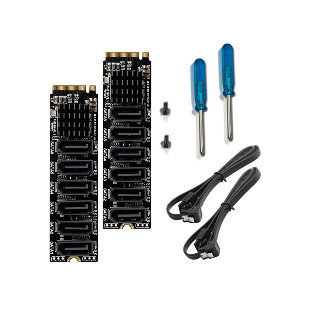 M.2 Nvme To Sata3.0 Pcie Sata 6Gpbsx6-Port Expansion Card 4851369241773