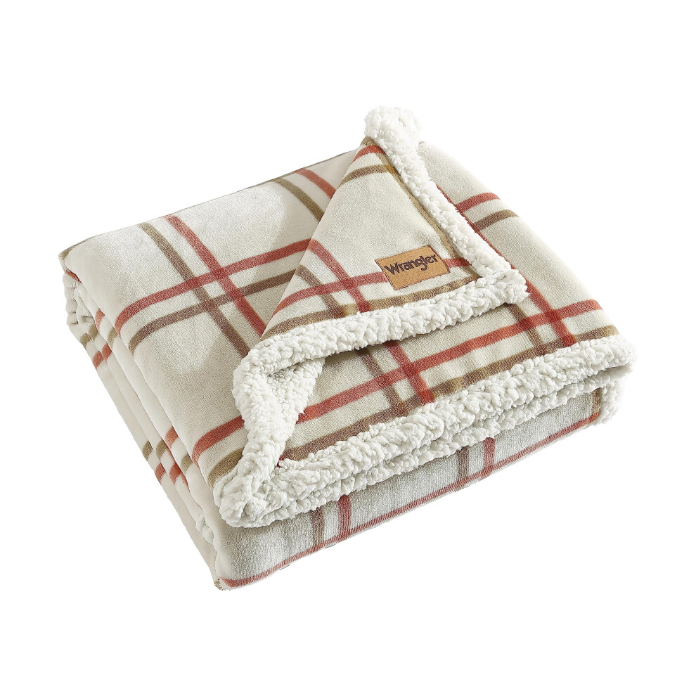 Wrangler Throw Blanket Ultra Soft Plush Home Decor  50"""" x 60""""  Colt Bright Orange