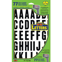 Hy-Ko Products MM-7L selbstklebende Vinyl-Buchstaben, 5,1 cm hoch, Schwarz und Wei, 77 Stck
