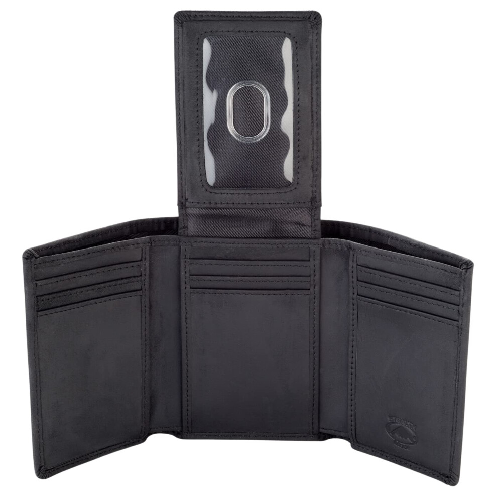 Stealth Mode Trifold Leren Portemonnee Voor Heren Met Id-Houder En Rfid-Blokkering (Zwart)-image