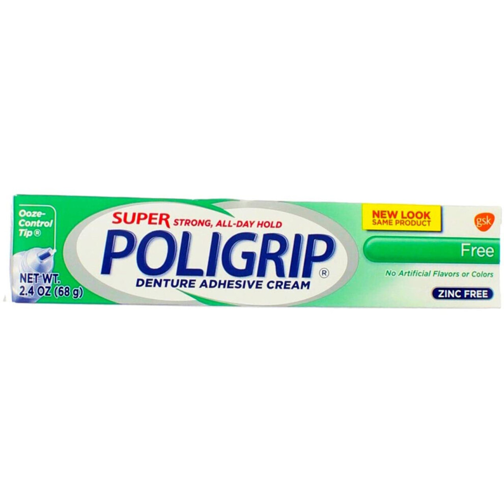 Poli-Grip Super Poligrip Zinc Free Denture Adhesive Cream, 70Ml Tubes, 1-image