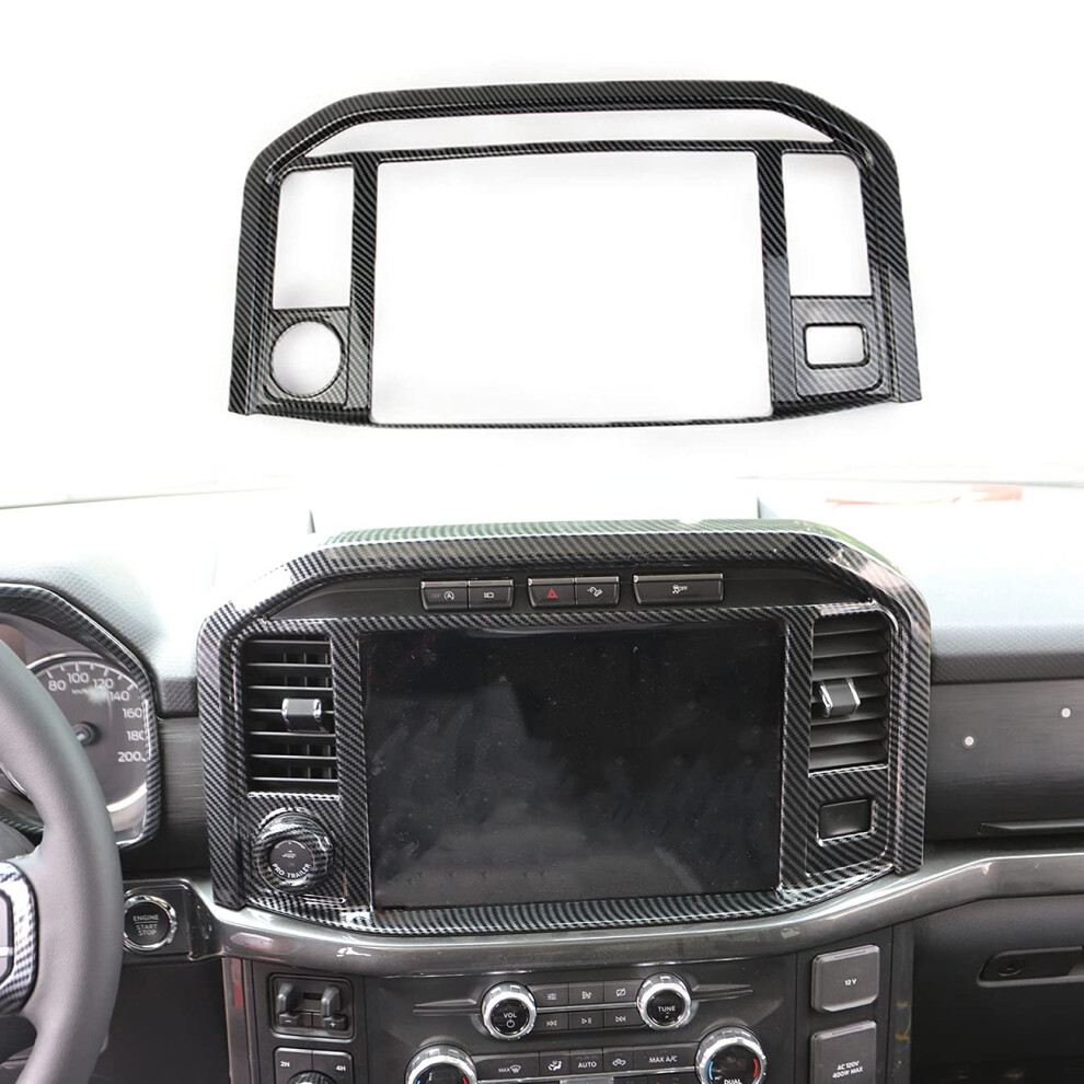 Carbon Fiber Central Control Panel Cover Tirm For Ford F150 2021+(Navigation Screen) 767410112043