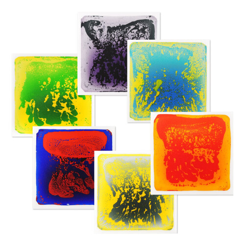 ART3D Liquid Sensory Floor Activity Fliser 11.8 """" X11.8 """" Square Multicolor 6 Fliser