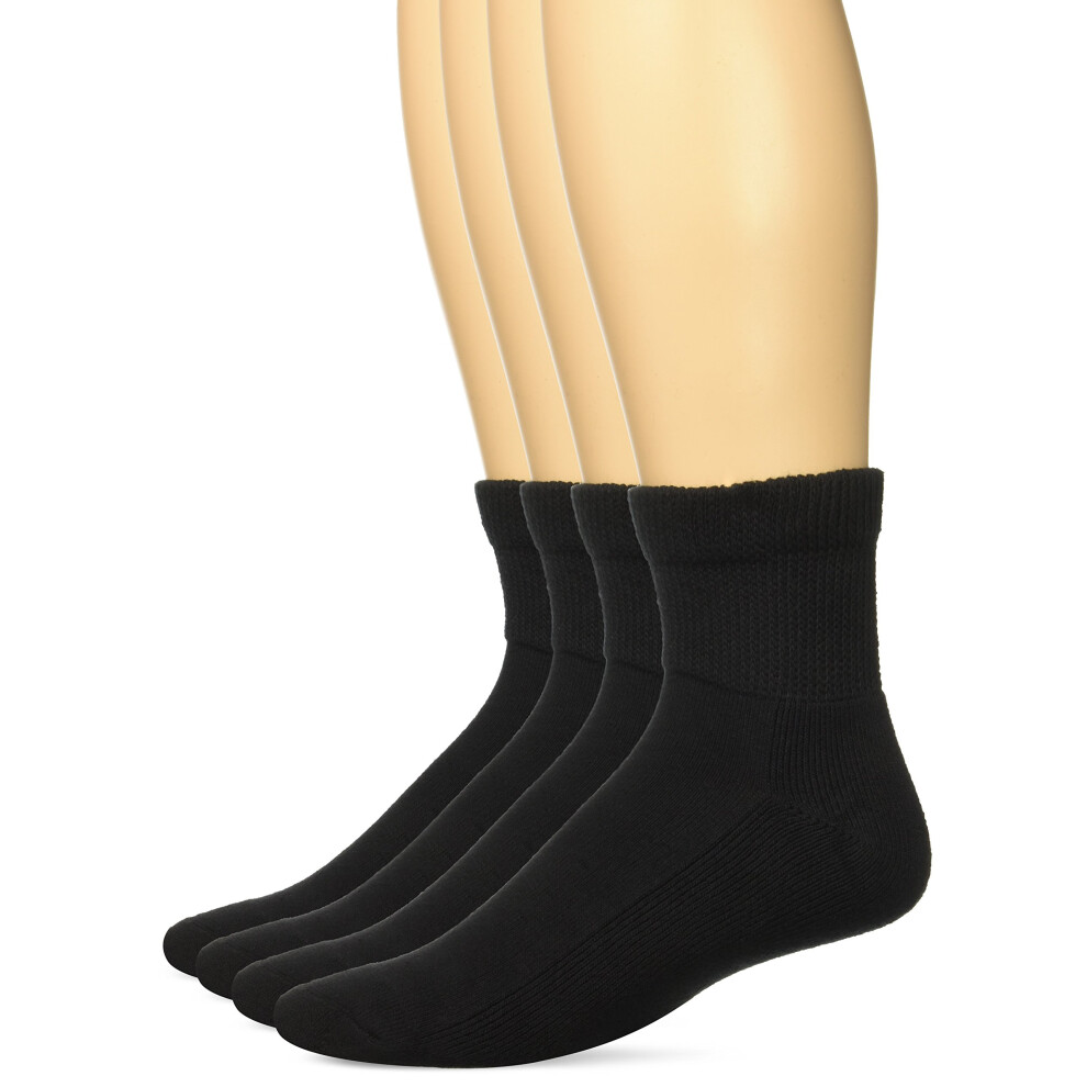Lot de 2 paires de chaussettes courtes non contraignantes pour diab  tiques Top Flite pour homme, noires, taille L