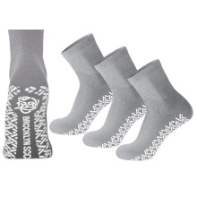 3 pares de meias antiderrapantes de algodo para diabticos com parte superior no vinculativa (cinza 10-13)