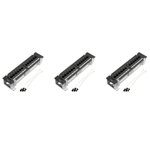 Network Tool Kit 12 Port CAT6 Patch Panel RJ45 with Wall Bracket