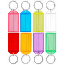 Uniclife Confezione da 20 Etichette portachiavi in plastica resistente con finestra per etichetta ad anello diviso Colori assortiti