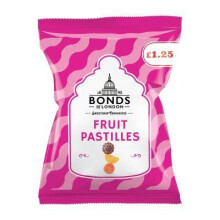 Bonds Fruit Pastilles | Sugar Coated Fruit Flavour Gums | Chewy Treats | No Artificial colour | 130g | (Pack of 6)