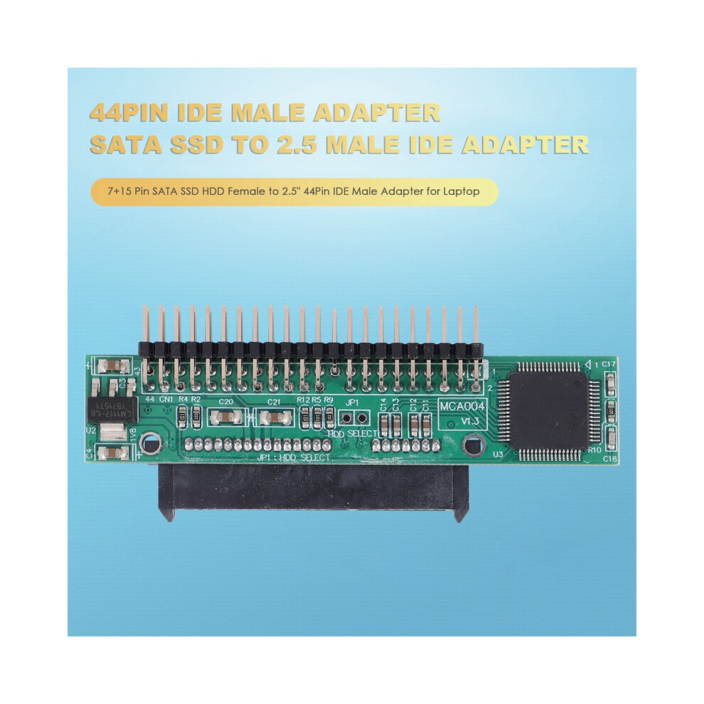 7+15Pin Sata Ssd Hdd Female To 2.5" 44Pin Ide Male Adapter For Laptop 4851369250386