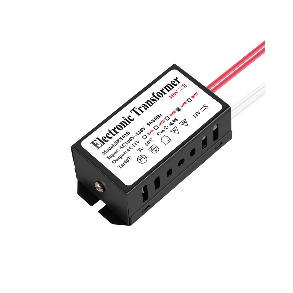 110V To 12V 60W Halogen Light Electronic Transformer Black 4851369250430