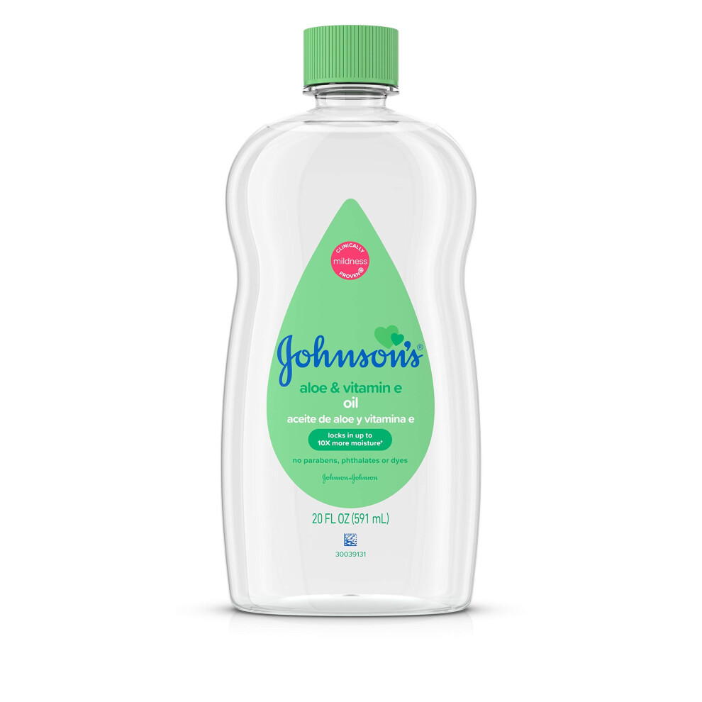 Johnson's Baby Oil  Mineral Oil Enriched with Aloe Vera and Vitamin E  20 fl. Oz -c12
