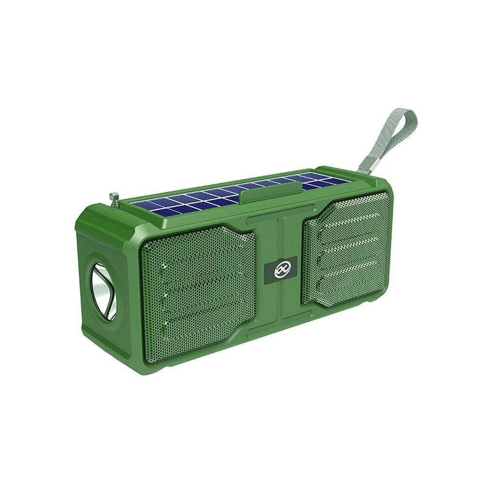 Solar Powered Bluetooth Speaker Stereo With Flashlight Green 4851369251680