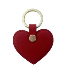 DAN Portachiavi in pelle da donna, a forma di cuore, con anello portachiavi in pelle, per auto (rosso)