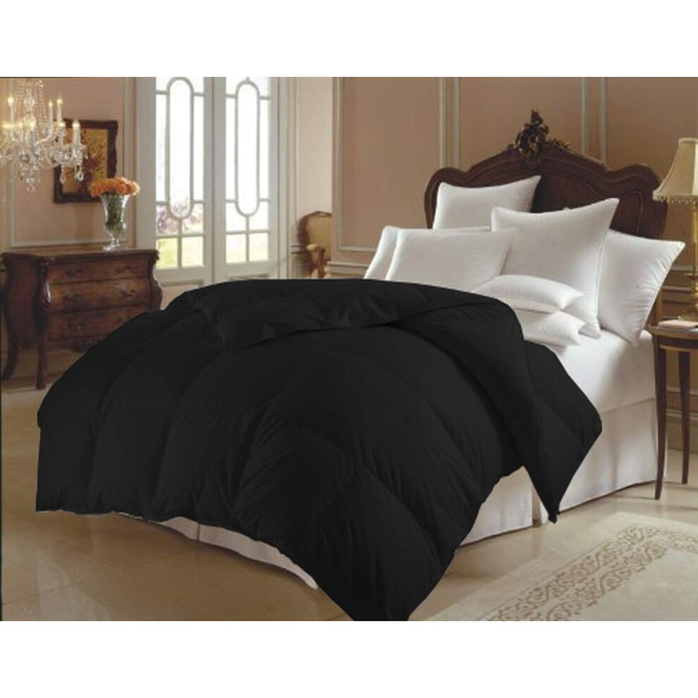 Housse de couette/couette de luxe en duvet synth   tique Elegant Comfort King Size, noire