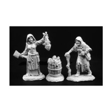 Townsfolk Dreadmere Fishwife og Crone Miniature 25mm Heroisk skala Dark Heaven Legends