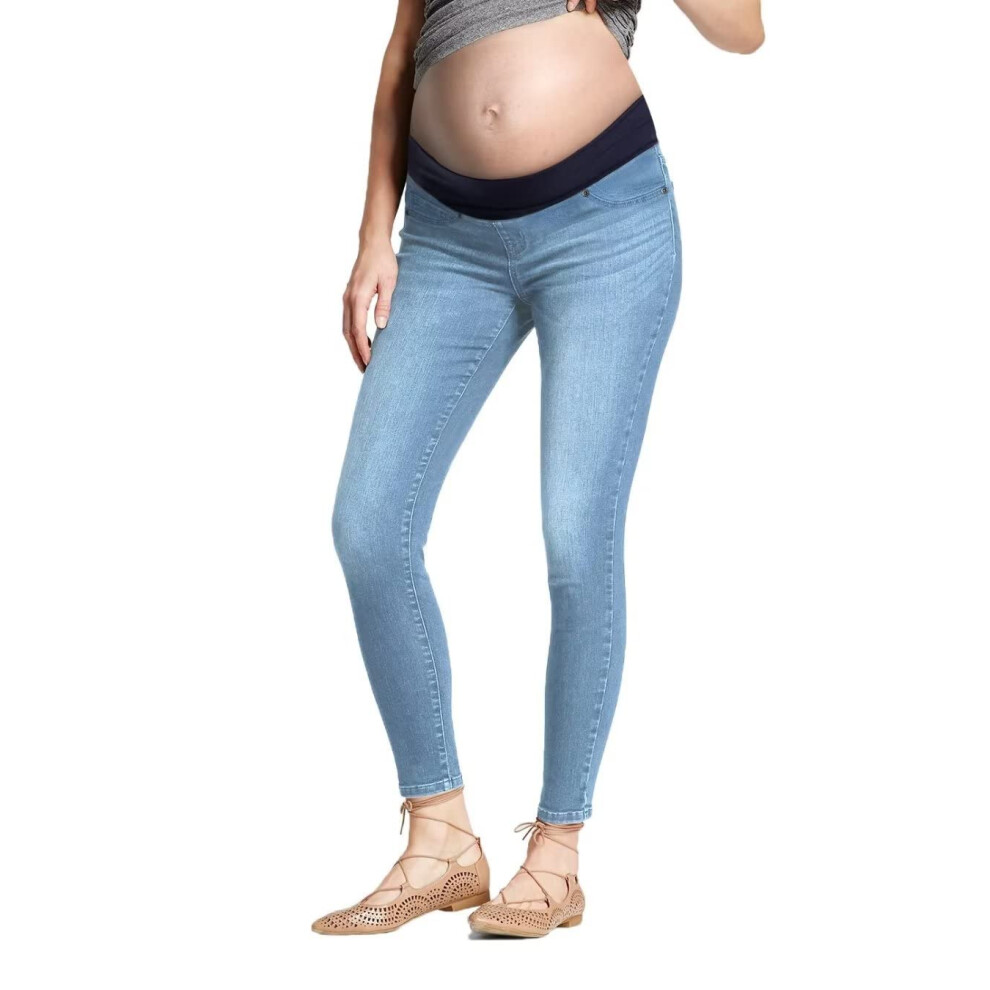 Jean de maternit    skinny extensible et ultra confortable pour femme, de la marque Hybrid Company PM5486S, d   lav    clair, taille XL