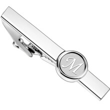 Mens Classic Tie Clip Silver Initials Tie Bar A-Z Formal Business Wedding Tuxedo Shirts