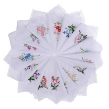 30 pezzi di fazzoletti da donna floreali, fazzoletti da donna in cotone ricamati con motivi floreali vintage