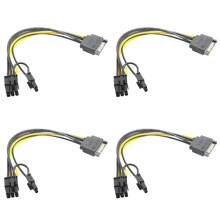 Kabel zasilający SATA 15-pinowy męski na PCI-E 8-pinowy (6+2) do karty graficznej (1 szt.)
