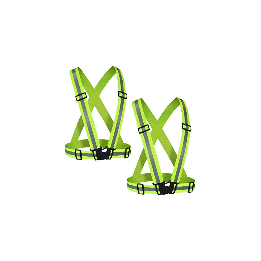 Amprich Reflective Vest (2Pack) Adjustable Lightweight Elastic Safety Vest Outdoor Gear-image-OPC-PFKQD5G-NEW
