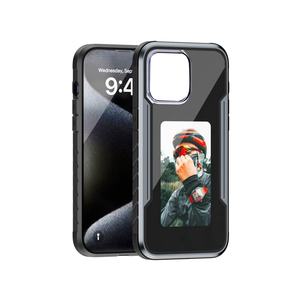 Photos - Other Photo Accessory Smart NFC EInk Screen DIY Phone Cover for iPhone15Pro Max Black