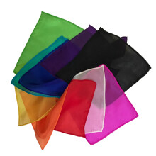 London Magic Works - Pa?uelos de seda de 23 cm, colores surtidos - Paquete de 10 - Incluye instrucciones de trucos