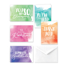 Paper Frenzy aquarelwaardering bedankkaartjes en witte enveloppen - 25 stuks