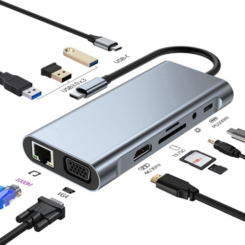 Stacja dokująca USB C HUB 4K Typ do adaptera kompatybilnego 2