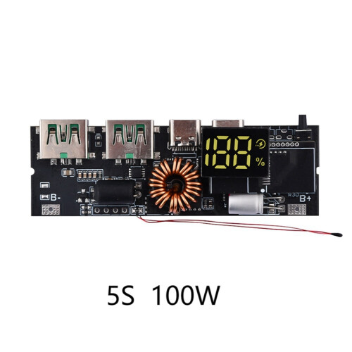 LED Dual USB PD Fast Charge 5A Type-C Mobile Power Bank 5S 100W 2