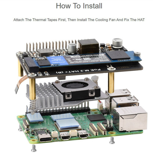 Προσαρμογέας PCIe σε M.2 με λειτουργία PoE για 5 HAT 2