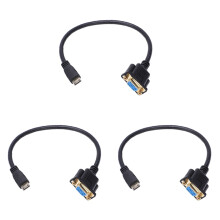 Conversor adaptador de cabo conector mini para VGA M/F de 0,1 pé
