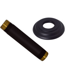 Westbrass 1/2"""" IPS x 4"""" Ceiling Mounted Shower Arm with Flange Matte Black D3604A-62