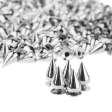 PMLAND 200 S?t/par 9,5 mm s?lvkegle pigge skrueback studs DIY h?ndv?rk cool nitter punk