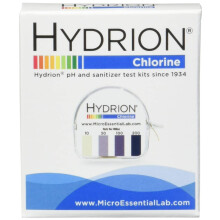 Carta per test del cloro Micro Essential Hydrion CM-240 con dispenser 10-200 ppm (confezione da 10)